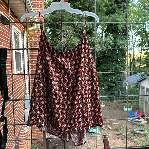 NWT Joyspun Brown Geometrical Design Spaghetti Strap Satin Cami PJ Top Pajama 3X - Picture 4 of 16